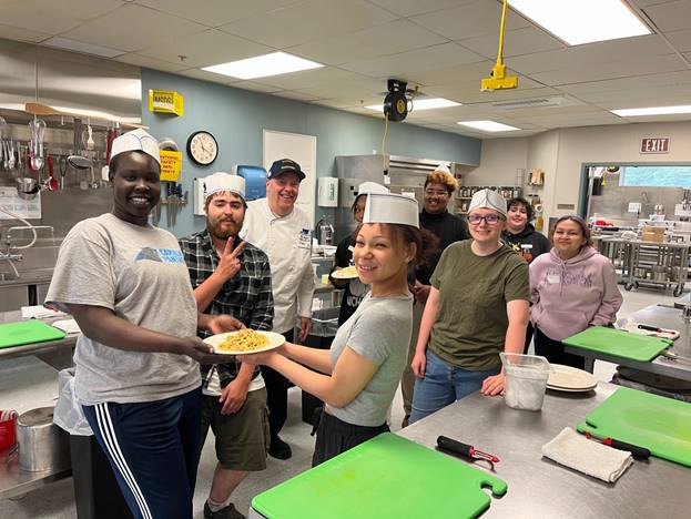 students in AVTEC kitchen